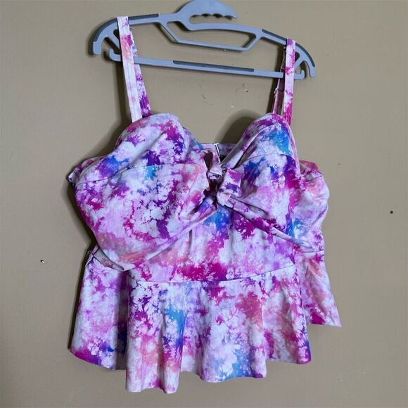 Torrid Other - Torrid Women's Plus Size Tie-Dye Tankini Top Peplum Style Size 3X